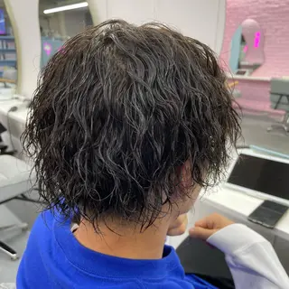 パーマ メンズ メンズ特化/パーマ/ ブリーチ/福島 千颯のヘアスタイル