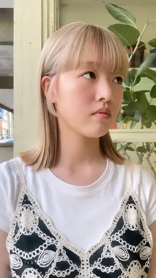 ミディアム カラー sourire  西大分所属・sourire西大分 ☘️いけだ　あおいのヘアスタイル