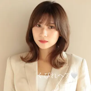 ミディアム カラー パーマ ヘアアレンジ 🍼顔周りカット/ レイヤー/小川華奈のヘアスタイル