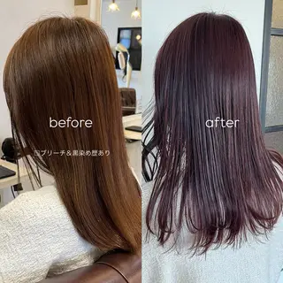 セミロング カラー ヘアアレンジ CALMEnoel所属・山口 凜花のヘアスタイル