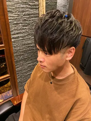ミディアム メンズ ヒロ銀座ヘアーサロン BARBER SHOP川崎店所属・岡本 宗士のヘアスタイル