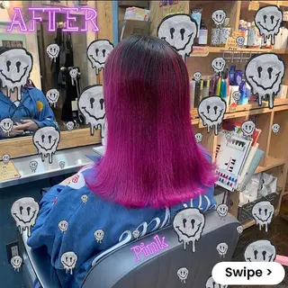 ミディアム ❤️‍🔥シールエク ＋カラー京❤️‍🔥のヘアスタイル