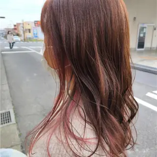 セミロング カラー ケアブリーチ、 髪質改善 福士直矢のヘアスタイル