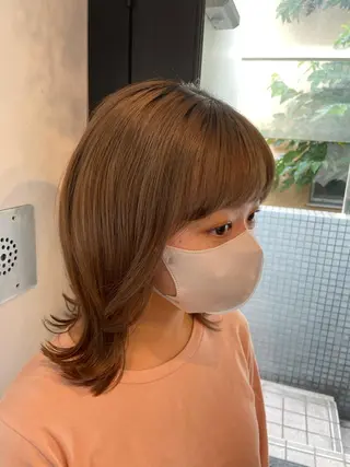 セミロング yu-kaハッシュ カット/韓国レイヤーのヘアスタイル