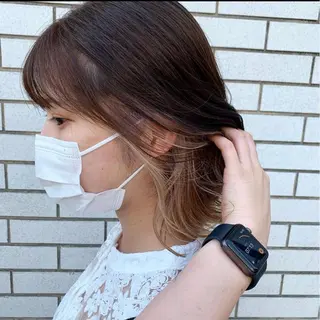 ミディアム カラー 小顔レイヤー/ 透明感カラー/増田のヘアスタイル