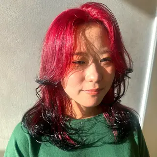 セミロング カラー デザインカラー/パー マ🦖外岡咲希🦖のヘアスタイル