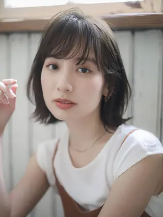 ミディアム カラー ボブ🍊暖色カラー 浅草【Bob美容師】のヘアスタイル