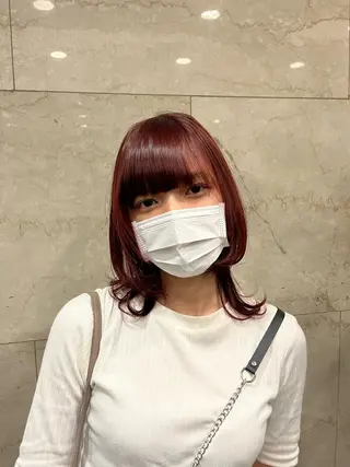 カラー えんぐちとも／透明感 カラー／博多ボブのヘアスタイル