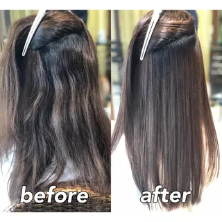 セミロング パーマ KIZU 髪質改善 オカルト怪談のヘアスタイル