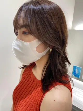 ミディアム カラー パーマ ヘアアレンジ マツエク・マツパ 💎耳ツボジュエリー ×銀座美容室💎のヘアスタイル