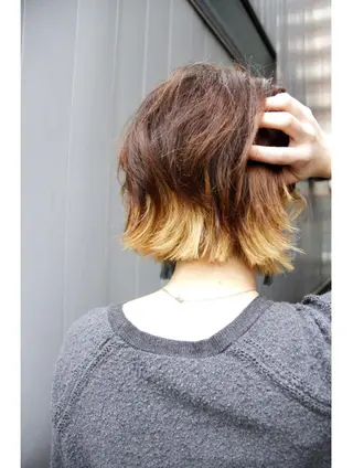 ミディアム カラー ママ美容師 *ヒマワリのヘアスタイル