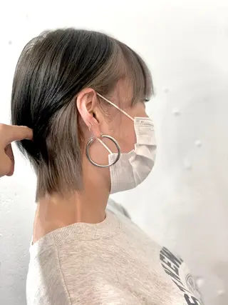 ショート ブリーチ毛に縮毛矯正 ✨カラー✨山田 正幸のヘアスタイル