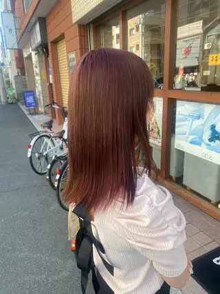 ミディアム カラー 縮毛矯正とレイヤー /杉村凜汰郎のヘアスタイル