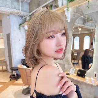 ミディアム 大人ボブ/透明感 カラー/松原和志のヘアスタイル