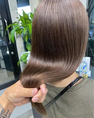 ミディアム カラー パーマ OVER→三軒茶屋 /縮毛矯正・髪質改善のヘアスタイル