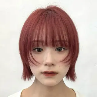 セミロング カラー ヘアアレンジ 暖色ダブルカラーボブ レイヤー🌈AINAのヘアスタイル