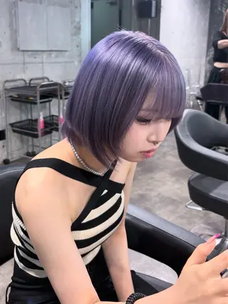 ショート カラー ハイトーンブロンド 横浜💞ミオのヘアスタイル