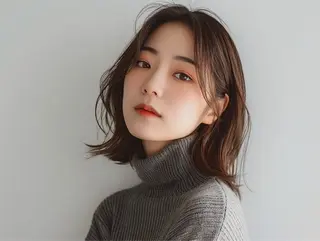 ミディアム MIO 顔周りレイヤー🌟のヘアスタイル
