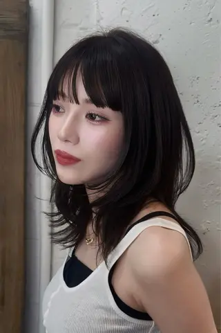 ミディアム カラー Pocket仙台 💚モエリのヘアスタイル