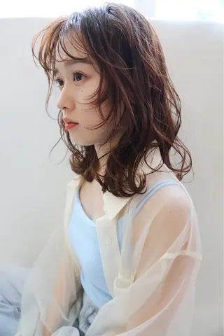 ミディアム 🫧Ayumu🫧 透明感カラー/春日のヘアスタイル