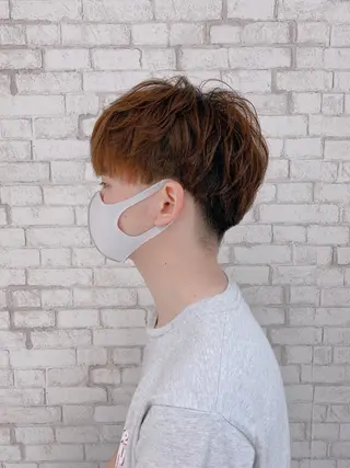 ショート カラー ヘアアレンジ メンズ ブリーチなし艶カラー 東家のヘアスタイル