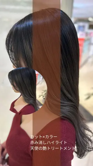 ロング カラー 艶質改善/縮毛矯正 ササキナツミのヘアスタイル