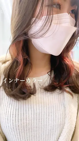 セミロング カラー 似合わせカラー/艶 髪質改善/ヨシザキのヘアスタイル