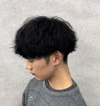 ショート カラー パーマ 福井祥太／ニュアンス /韓国メンズ🇰🇷のヘアスタイル