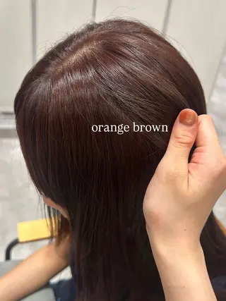 カラー mikoto暖色🍑 抜け感カラー🪡✨のヘアスタイル