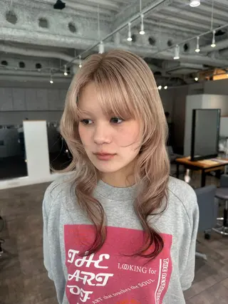 セミロング カラー 渚音 nanoのヘアスタイル