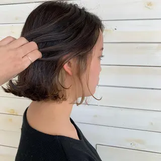 ショート 黒田瀬奈/ボブ まろやかベージュのヘアスタイル