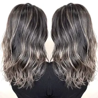 セミロング カラー 縮毛/レイヤー 韓国/橋口のヘアスタイル