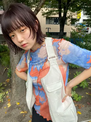 ミディアム hair design verda所属・レイヤー暖色カラー 池袋Yamamotoのヘアスタイル