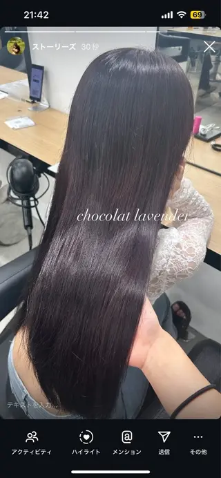ロング カラー YUKA💜淡色 ラベンダー/ベージュのヘアスタイル