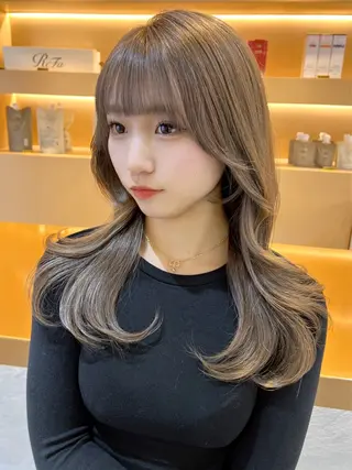 ロング カラー ヘアアレンジ ✨髪質改善✨ 韓国ヘア🇰🇷ゆいのヘアスタイル