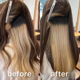 セミロング パーマ KIZU 髪質改善 オカルト怪談のヘアスタイル