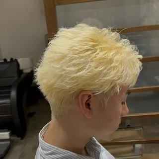 ショート メンズ メンズ特化/フェザー パーマ 和哉のヘアスタイル