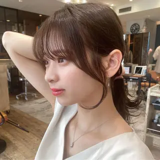 セミロング カラー 顔周り/くびれヘア 韓国ヘア💕風間るなのヘアスタイル