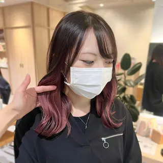 ミディアム カラー オタク美容師🛍/ 酸性ストレート/艶髪のヘアスタイル