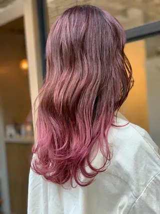 ミディアム カラー ヘアアレンジ 髪質改善×ハイトーン 中田啄也のヘアスタイル