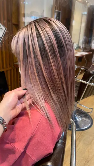 ミディアム カラー senjyu GINZA所属・バレイヤージュ/ハイ ライト/庄司鉄平のヘアスタイル