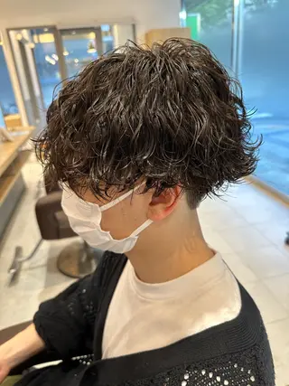 ミディアム パーマ メンズ 💈メンズ特化 美容師サキ💈のヘアスタイル