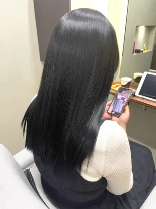 ロング カラー 髪質改善カラー&TR 縮毛矯正/弱酸性矯正のヘアスタイル