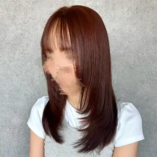 セミロング カラー 加藤 結奈のヘアスタイル