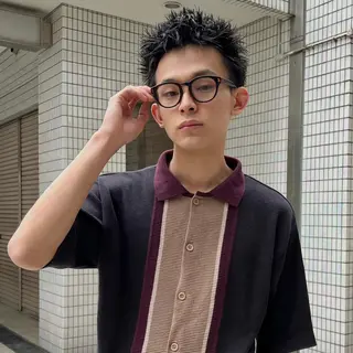 ショート パーマ メンズ スパイキーショート/ メンズヘア/hugeのヘアスタイル