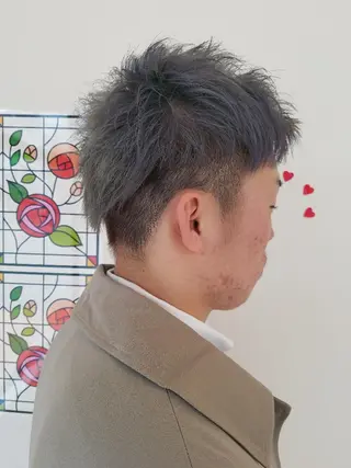 ショート メンズ 髪質改善/ハイライト 小林秀樹のヘアスタイル