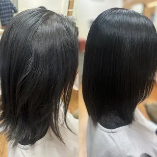 ミディアム 神谷 千明のヘアスタイル