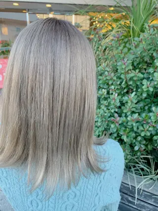 ミディアム カラー 店長/髪質改善/ ナチュラル/松若 優のヘアスタイル