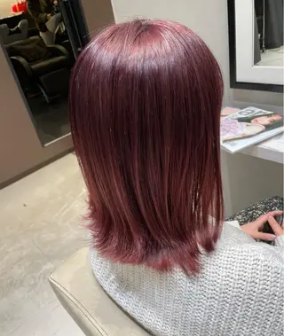 セミロング カラー ヘアアレンジ k-twoたき✨艶感 カラー/美髪矯正のヘアスタイル