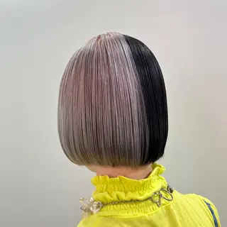 カラー 艶髪ハイトーン× ボブ🥣アイネのヘアスタイル